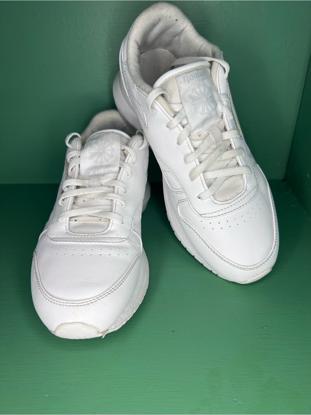 Reebok White Leather Low-Top Sneakers